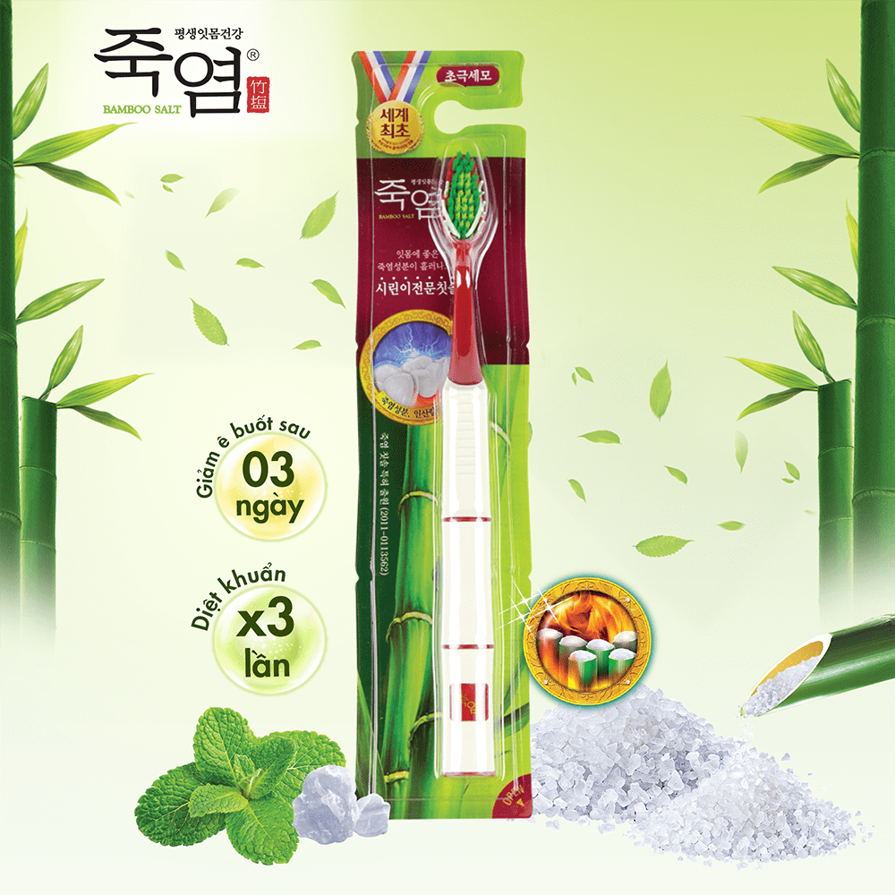 Bàn chải răng Bamboo Salt Shirinnee chăm sóc răng ê buốt 1 cây